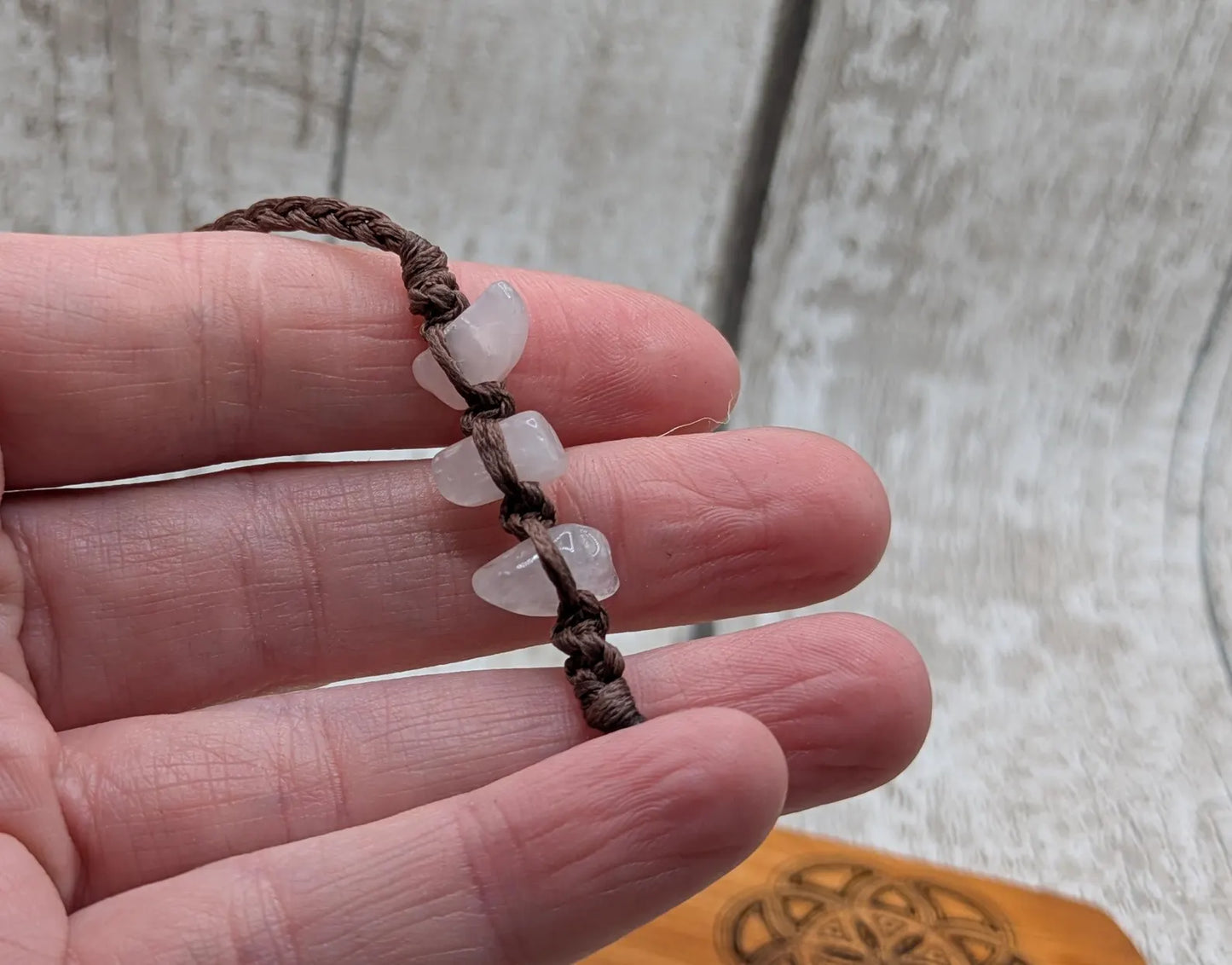 Yew wood hand made bookmark with geometric laser print