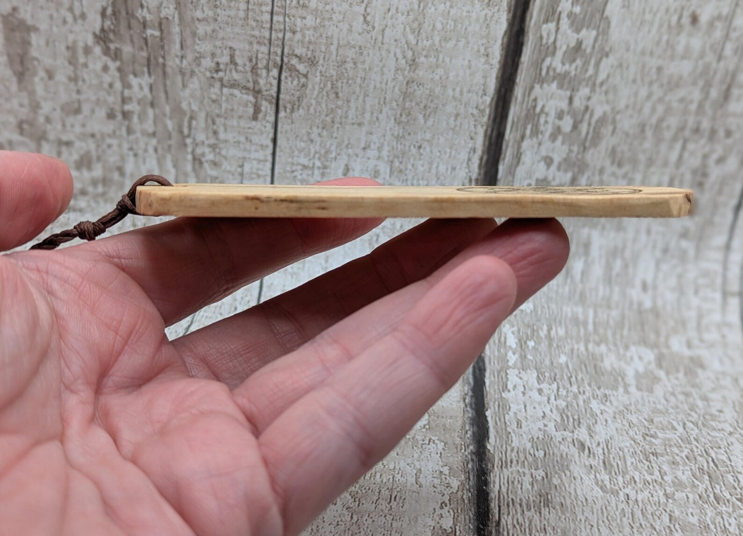 Spalted beech handmade bookmark with geometric laser print
