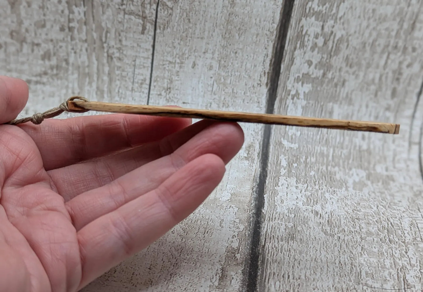 Spalted beech wood handmade fehu rune bookmark.