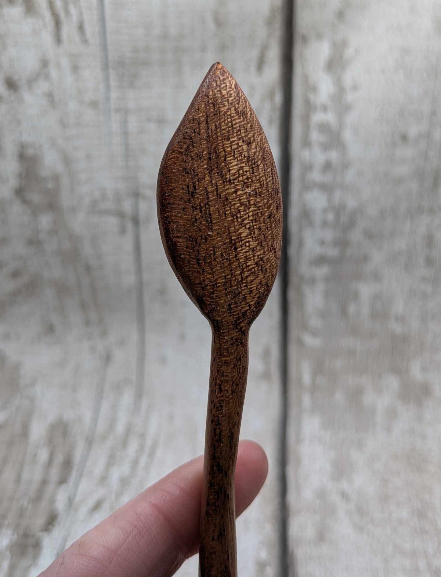 Sepele mahogany leaf hair stick.