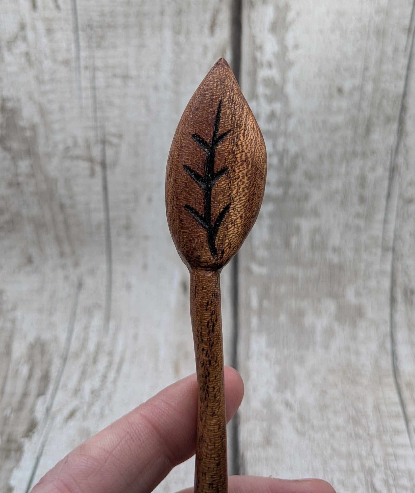 Sepele mahogany leaf hair stick.