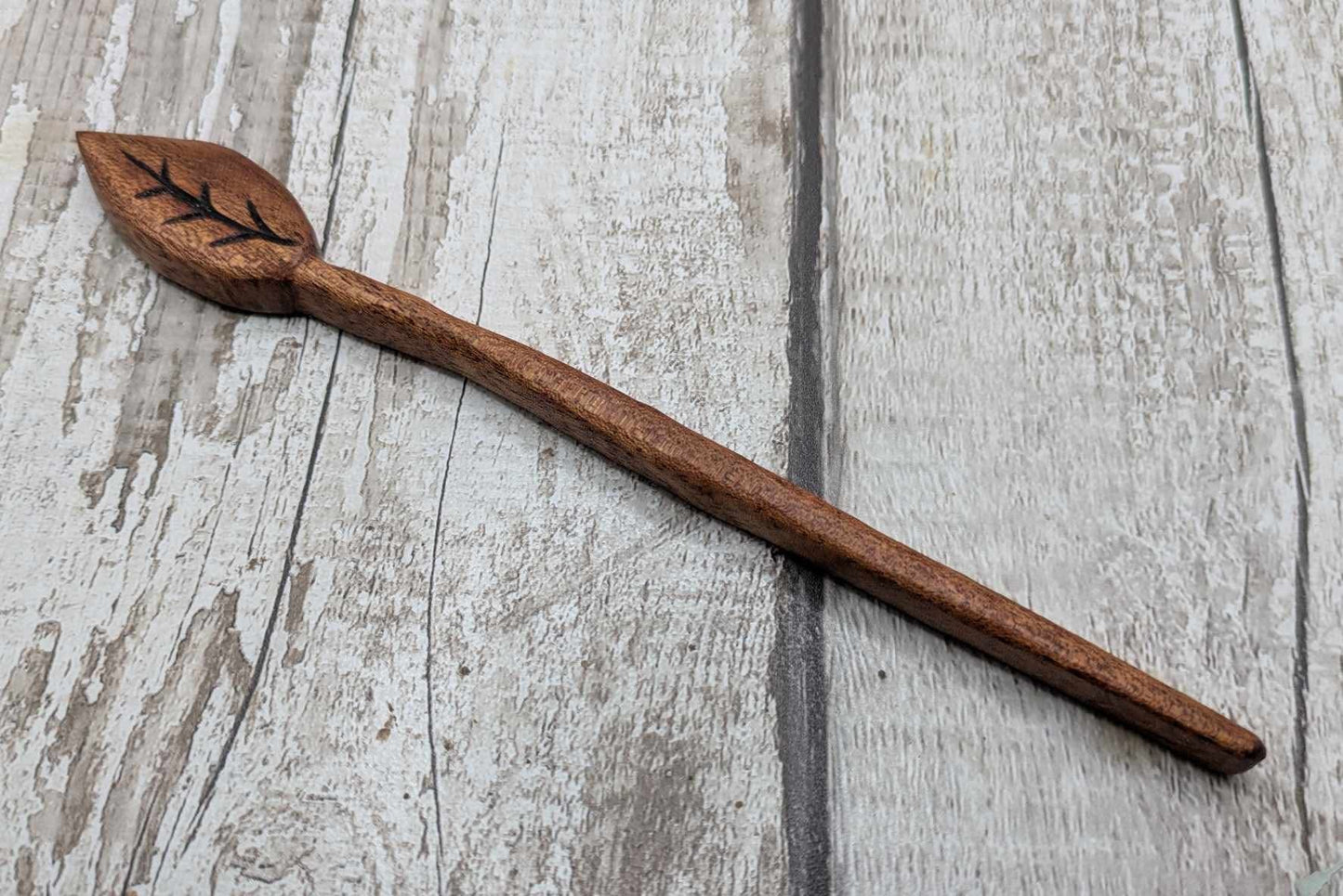 Sepele mahogany leaf hair stick.