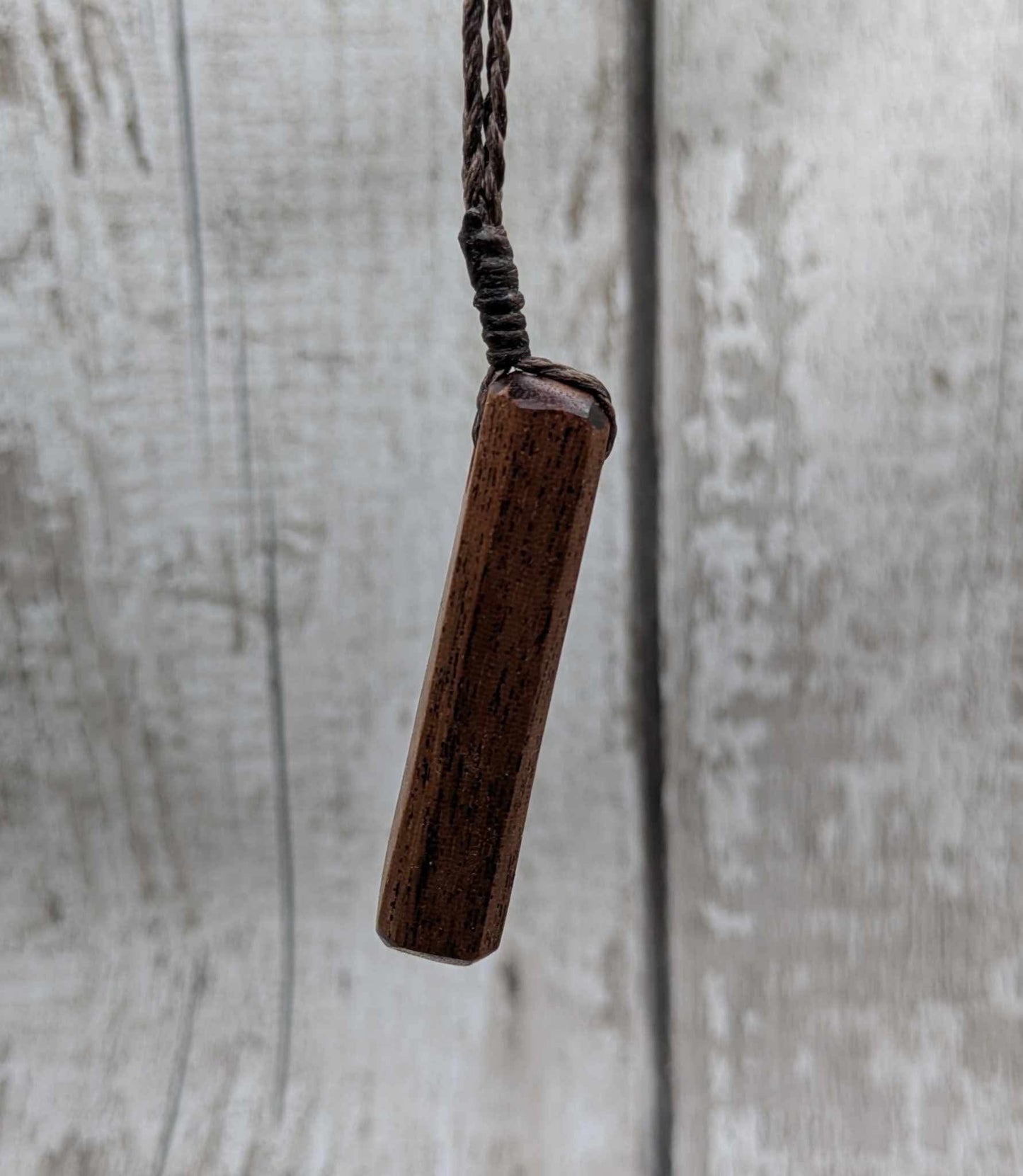 Sepele mahogany wood roimata drop pendant.