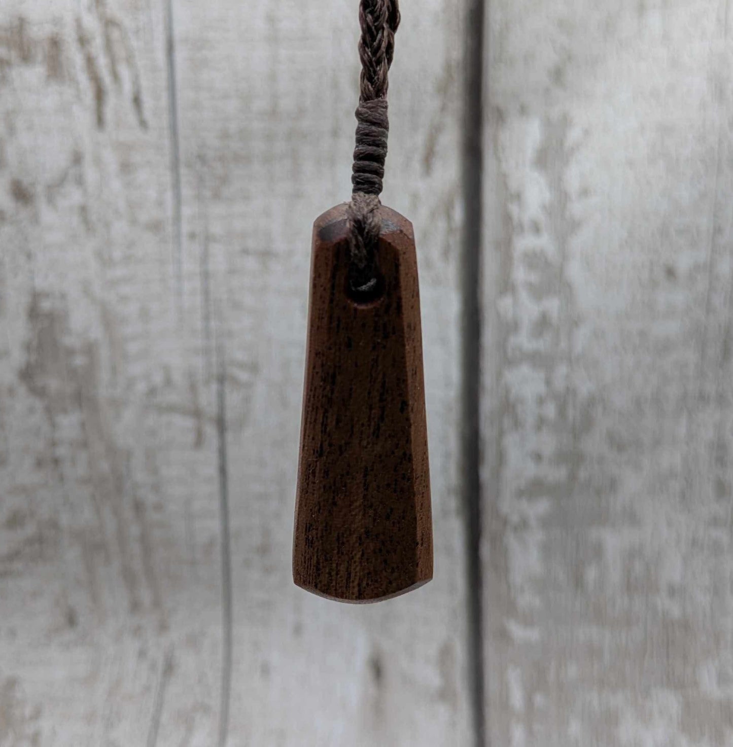 Sepele mahogany wood roimata drop pendant.