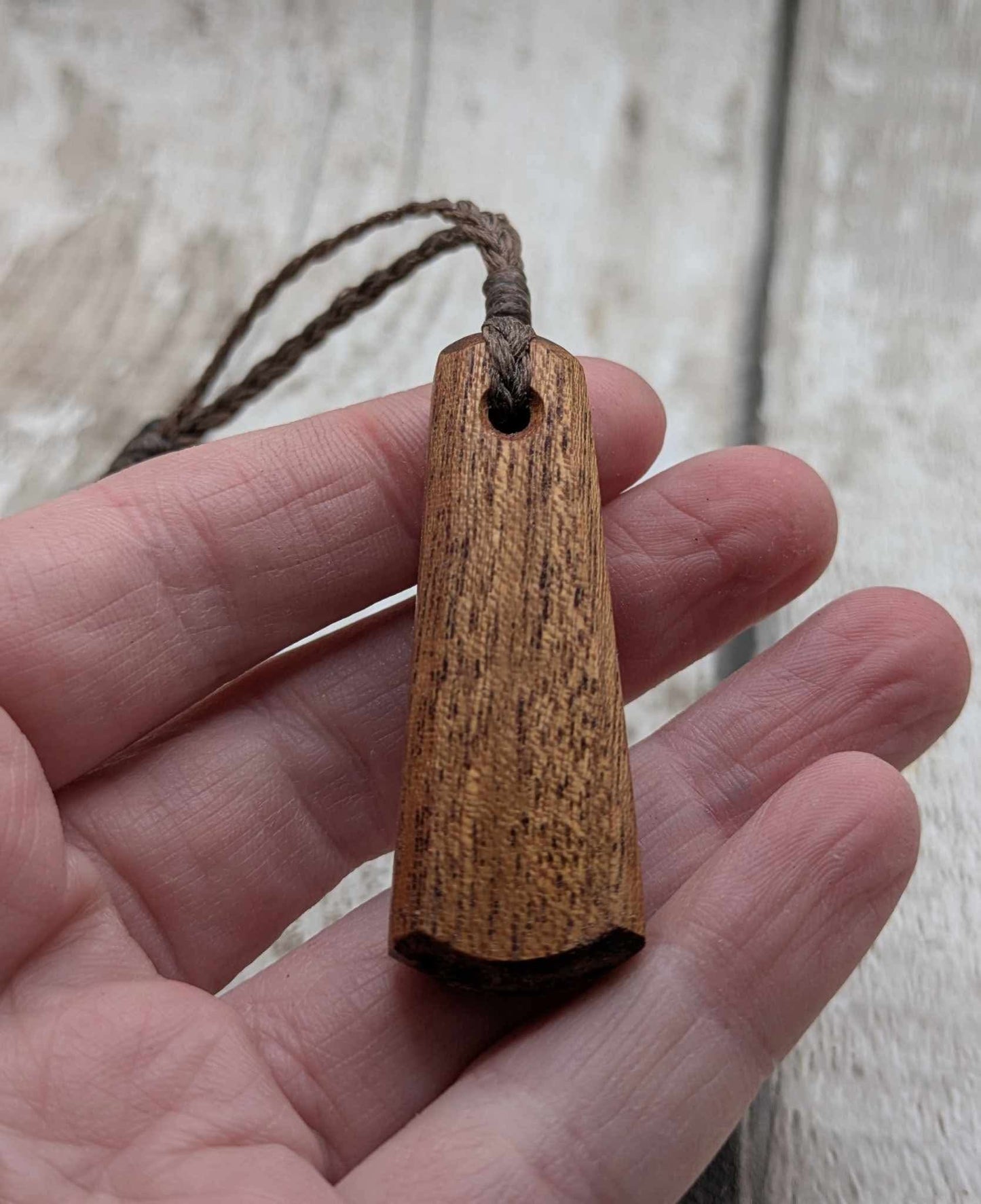Sepele mahogany wood roimata drop pendant.