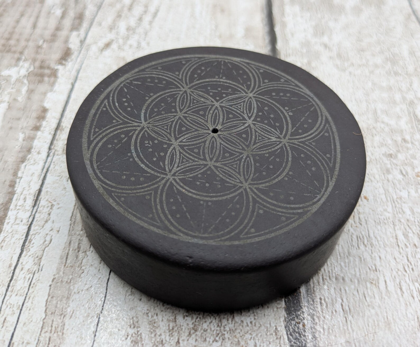 Large welsh slate geometric printed incense holder.