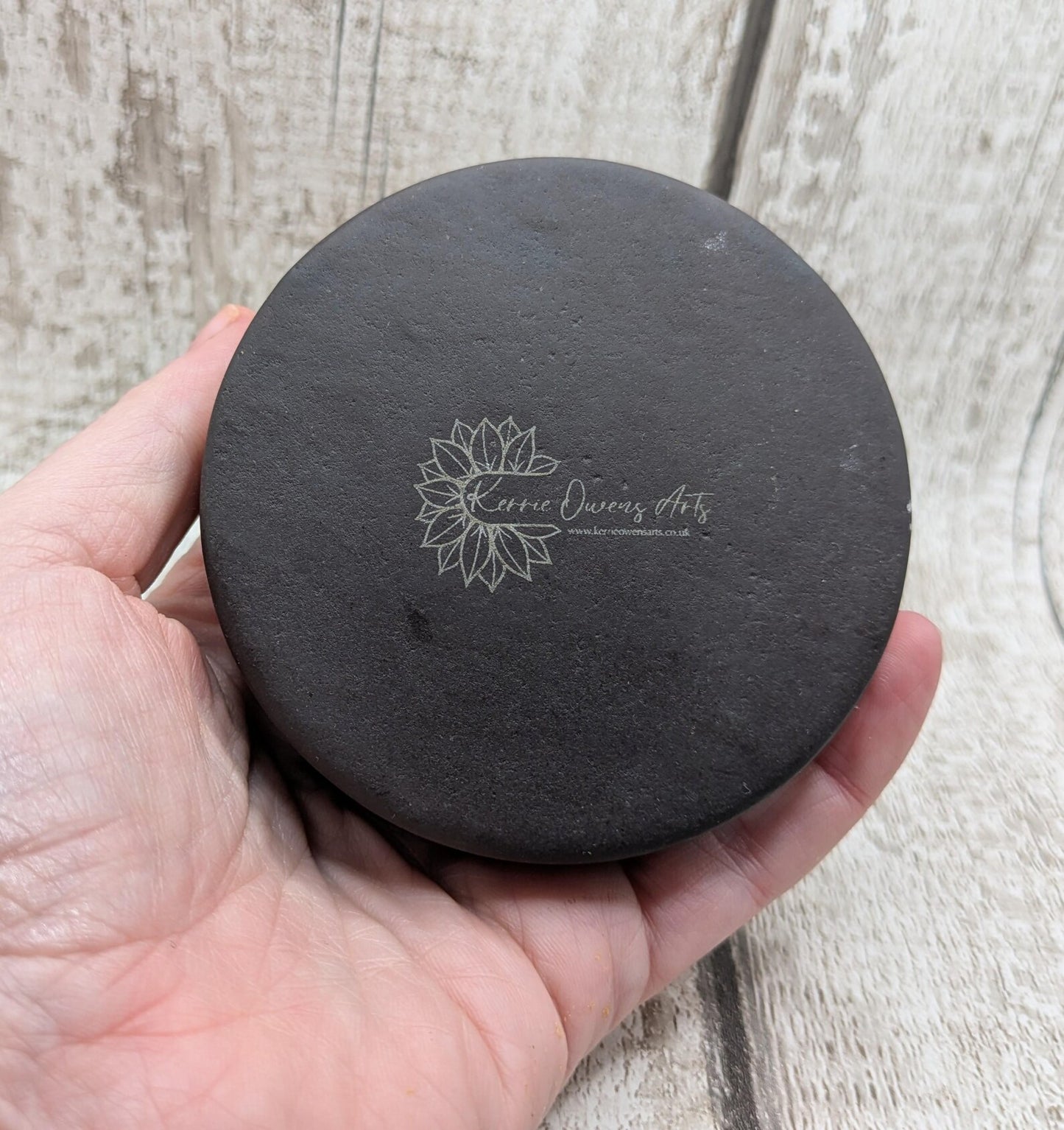 Large welsh slate geometric printed incense holder.