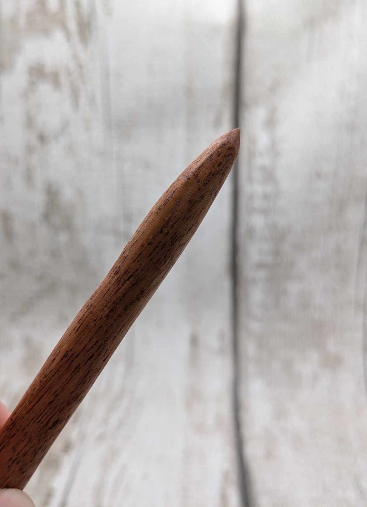 Sepele mahogany wood hair pin with serpentine charm