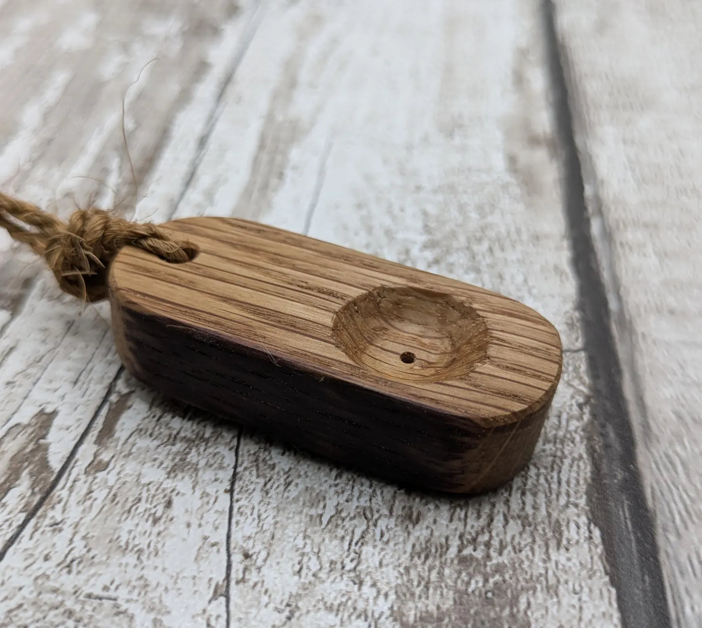 whiskey barrel oak wood travel incense holder.