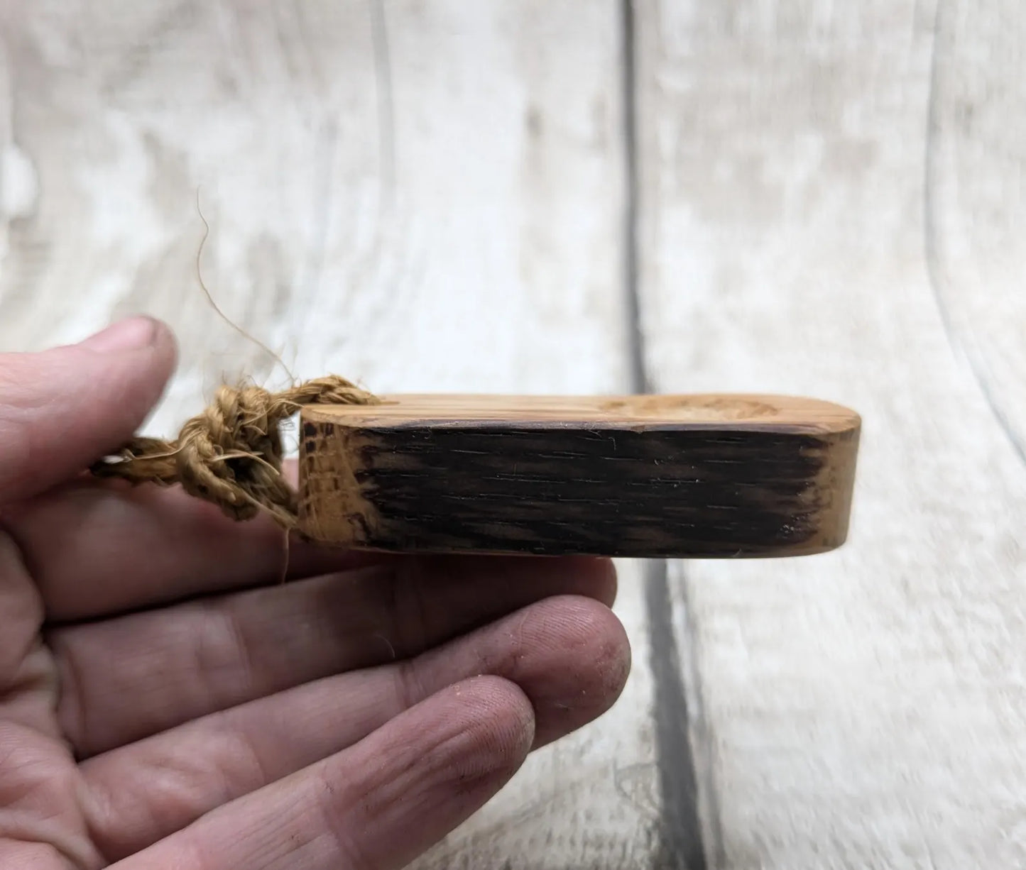 whiskey barrel oak wood travel incense holder.