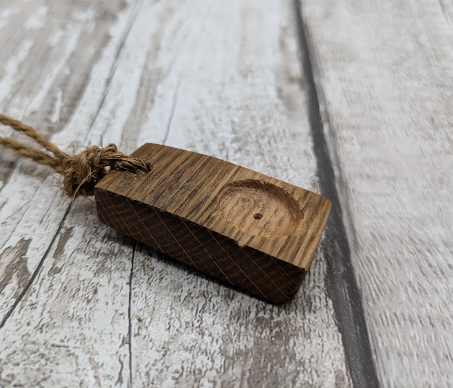 whiskey barrel oak wood travel incense holder.