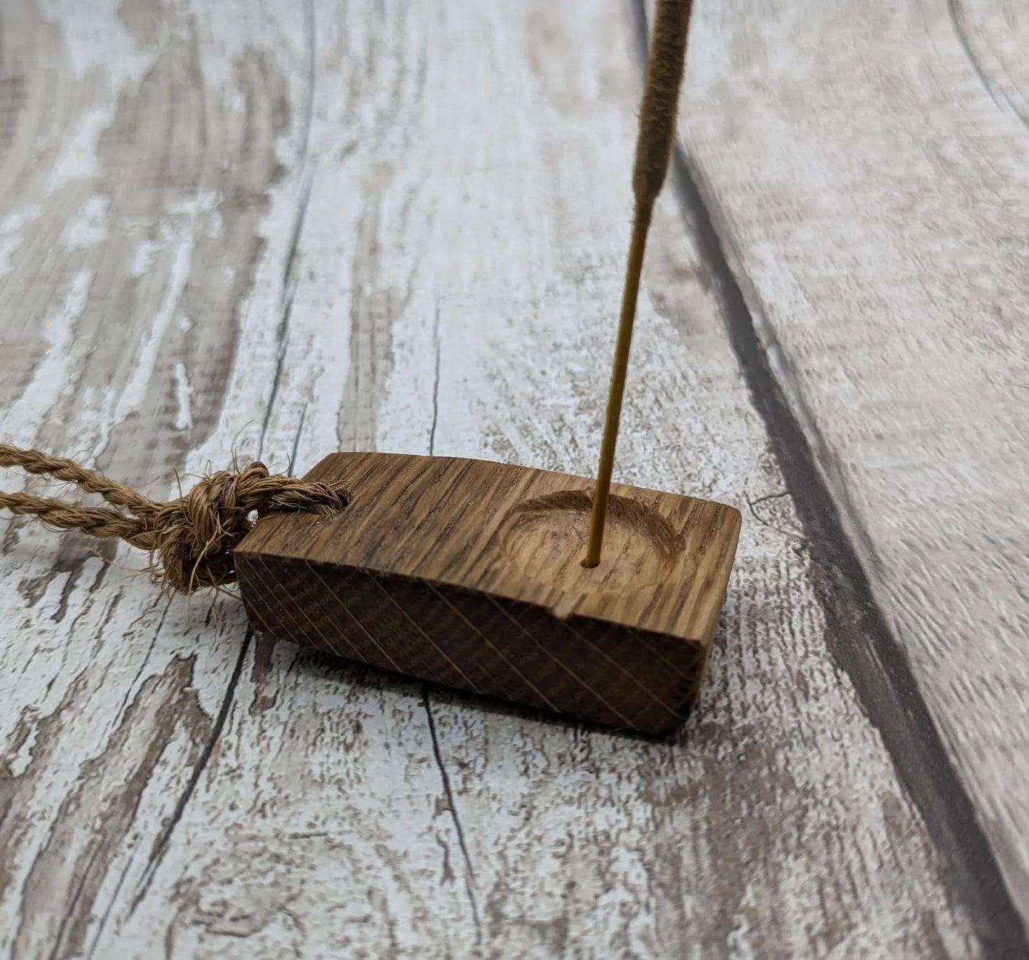 whiskey barrel oak wood travel incense holder.