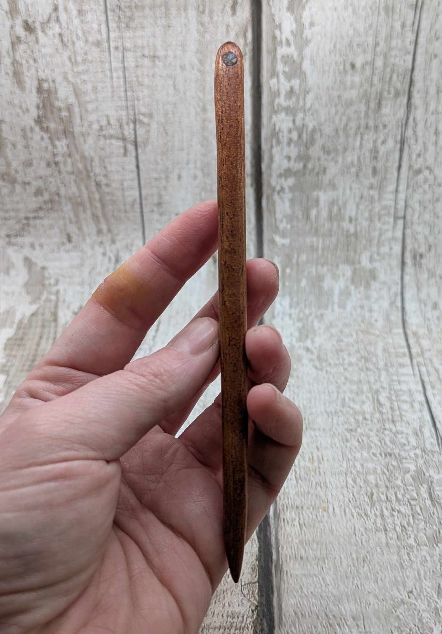 Sepele mahogany and Ethiopian Opal hair stick