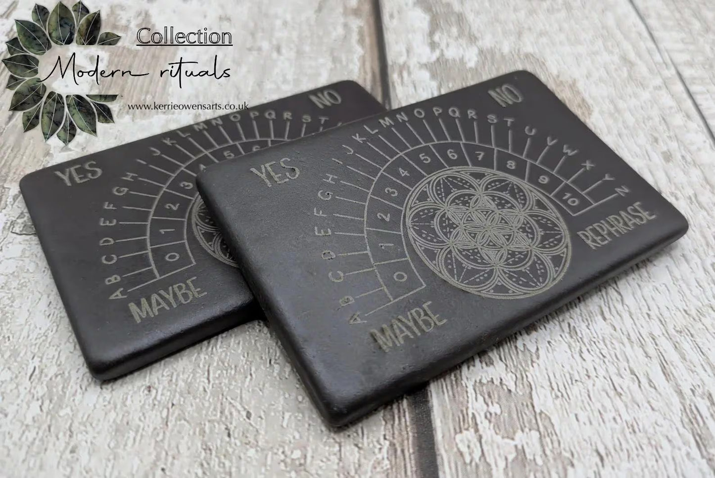 Welsh slate mini pendulum divination board, travel sized.