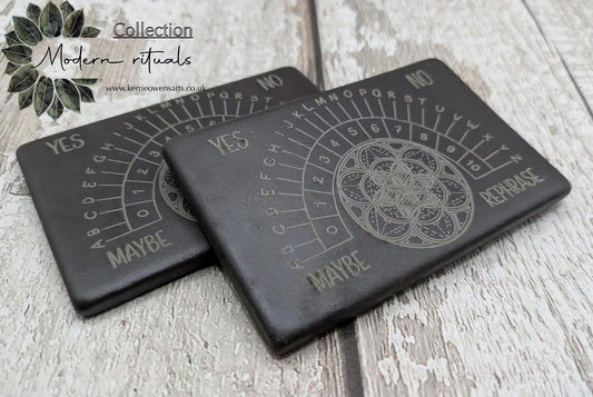 Welsh slate mini pendulum divination board, travel sized.