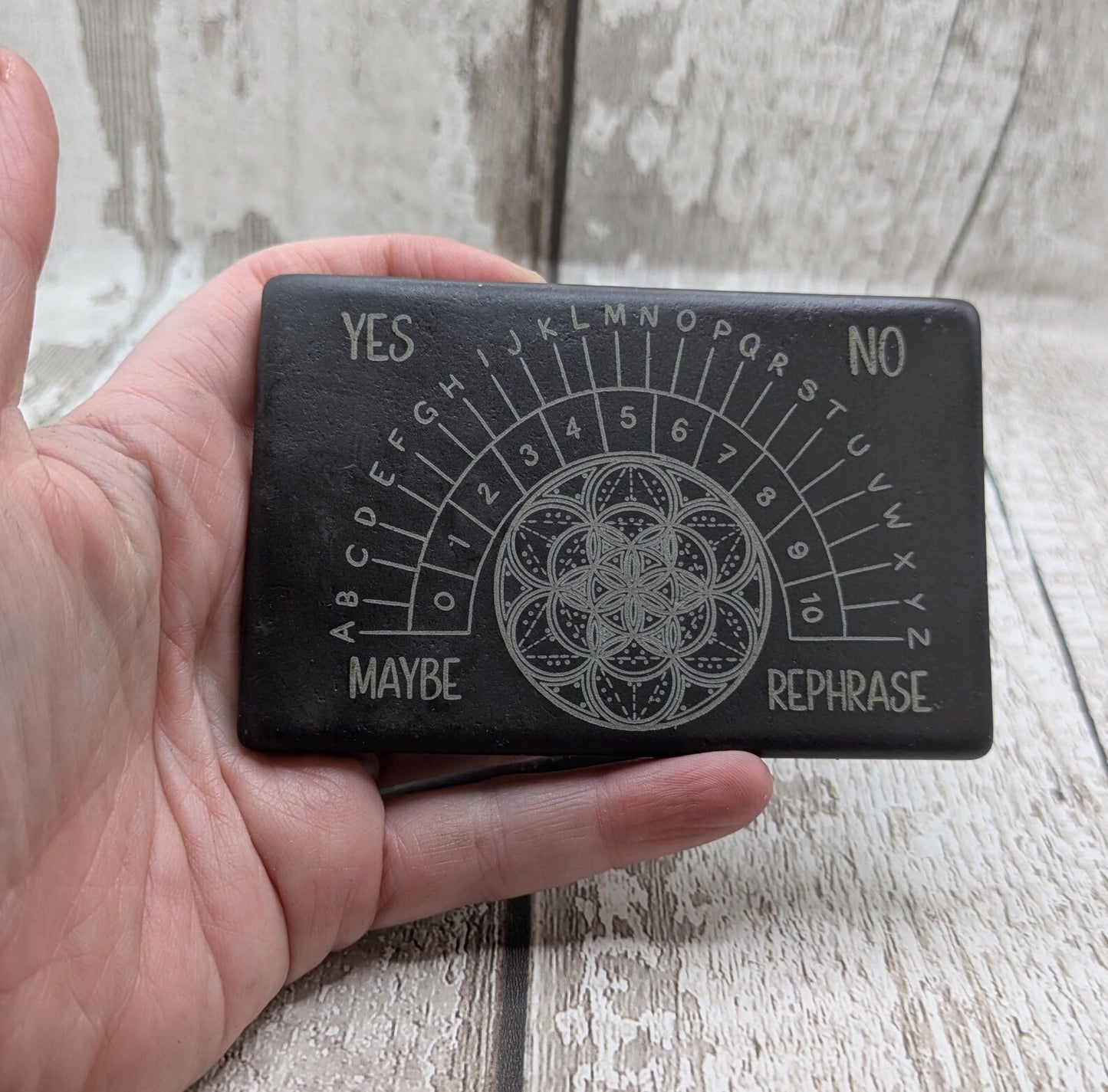 Welsh slate mini pendulum divination board, travel sized.