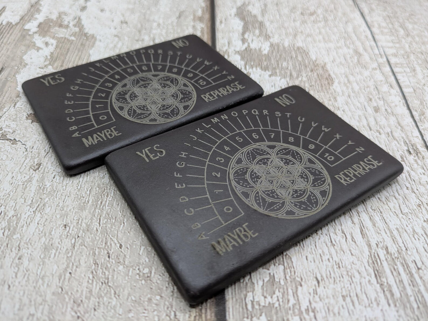 Welsh slate mini pendulum divination board, travel sized.