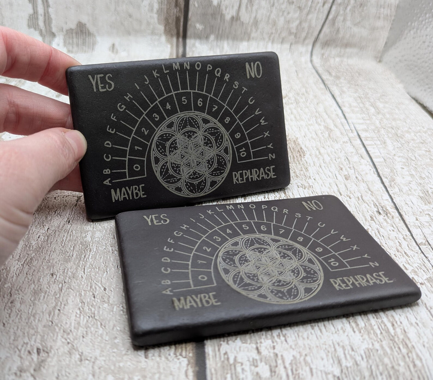 Welsh slate mini pendulum divination board, travel sized.