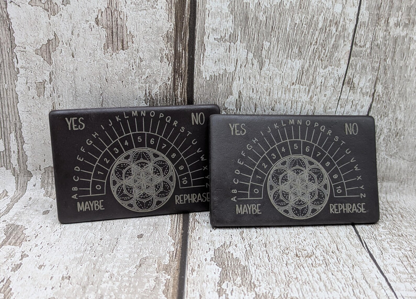Welsh slate mini pendulum divination board, travel sized.