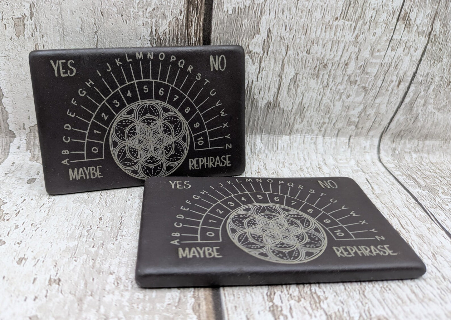 Welsh slate mini pendulum divination board, travel sized.