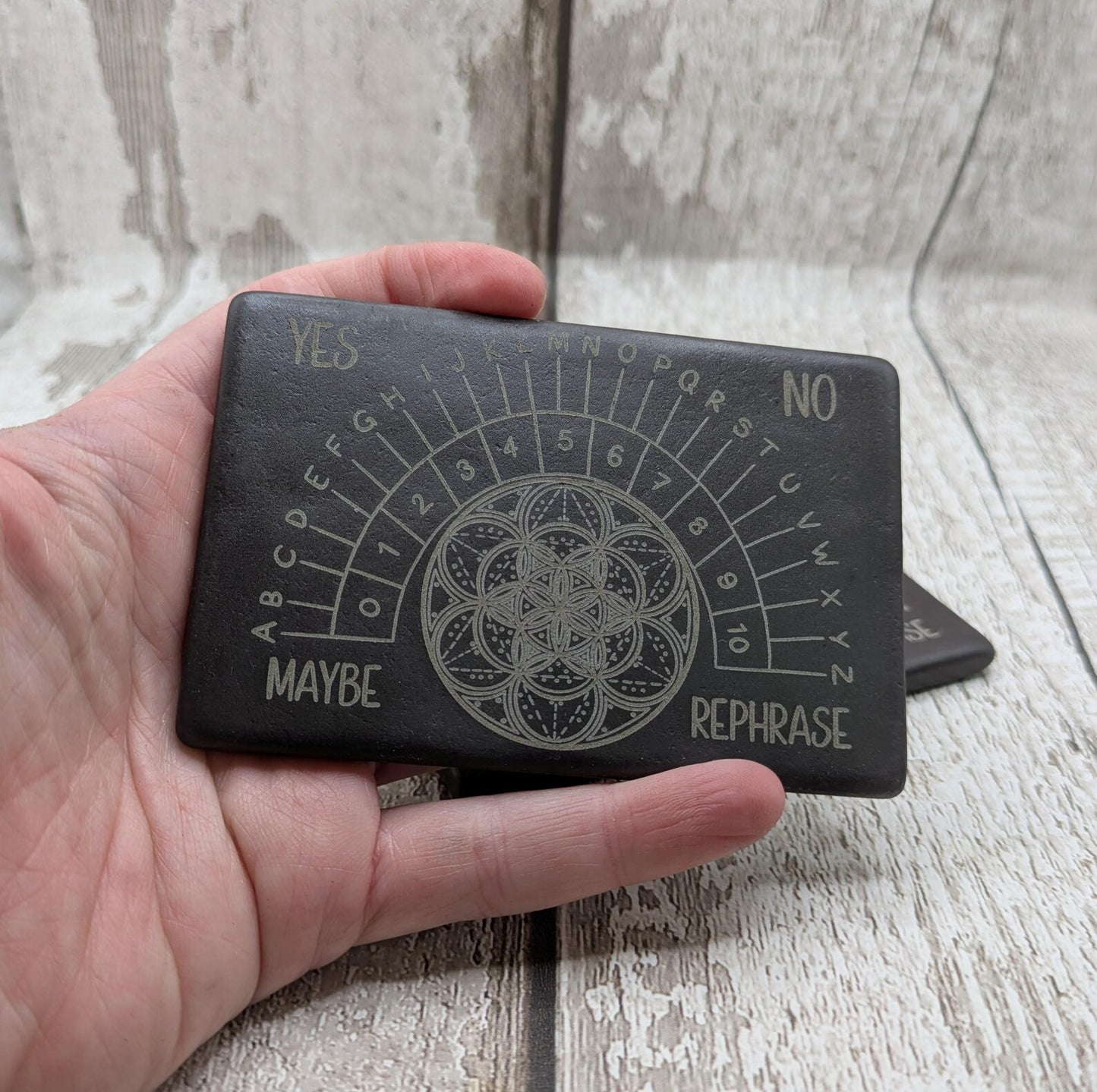 Welsh slate mini pendulum divination board, travel sized.
