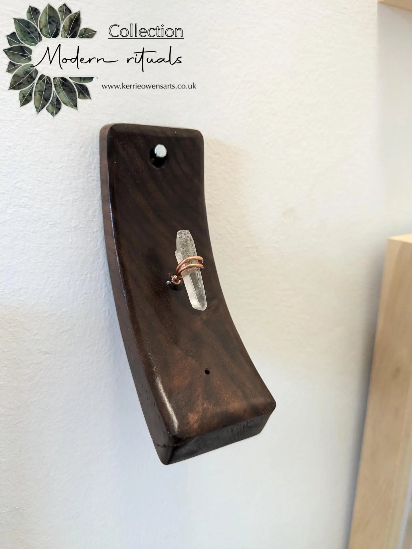 Walnut woodland Tibetan quartz incense holder.