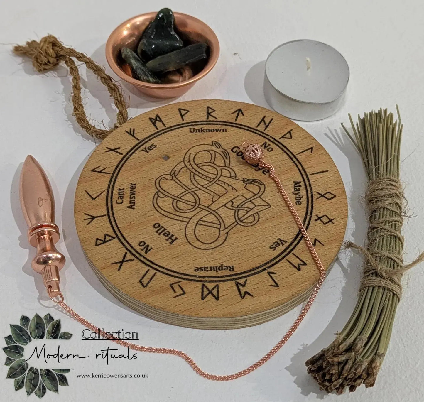 Recycled ply wood Norse viking dowsing and rune board.