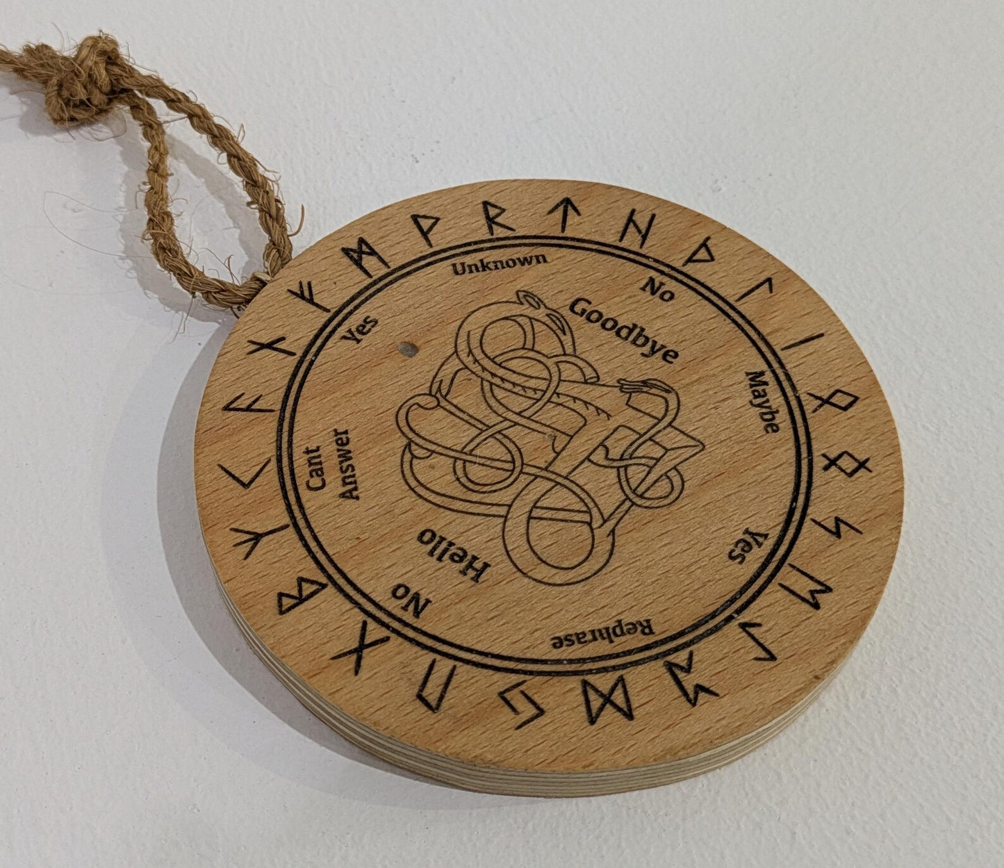 Recycled ply wood Norse viking dowsing and rune board.