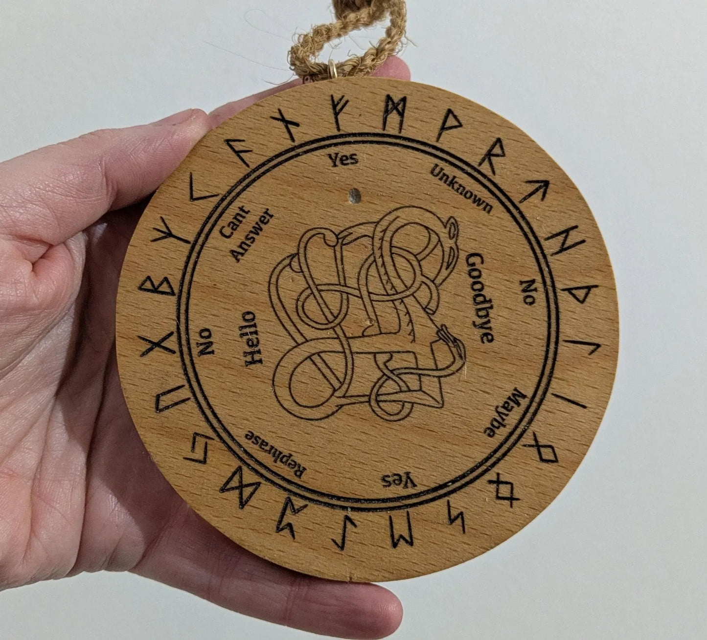 Recycled ply wood Norse viking dowsing and rune board.