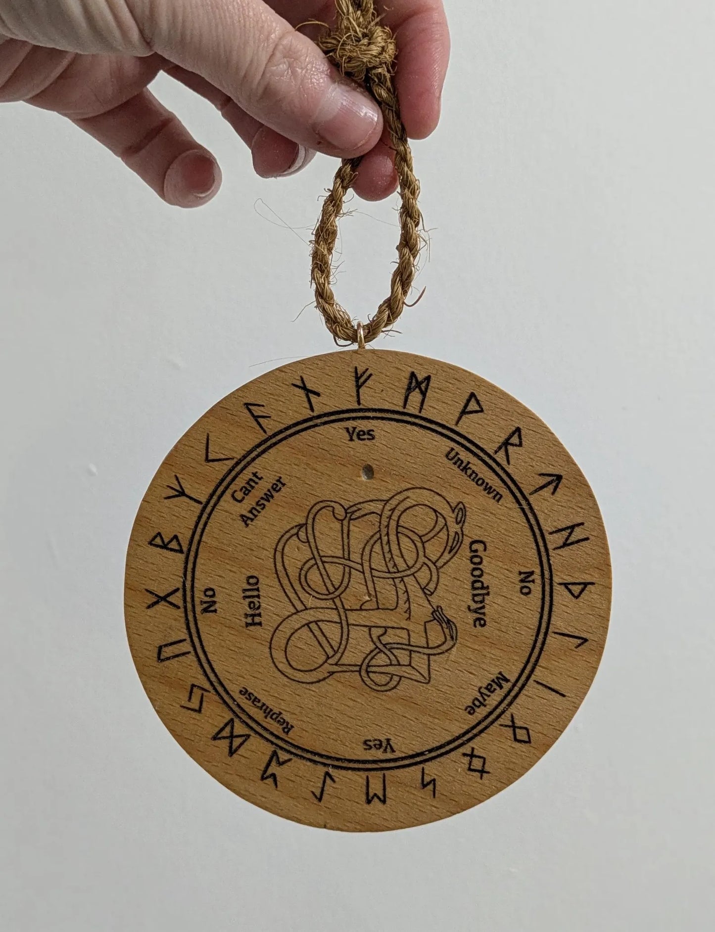 Recycled ply wood Norse viking dowsing and rune board.
