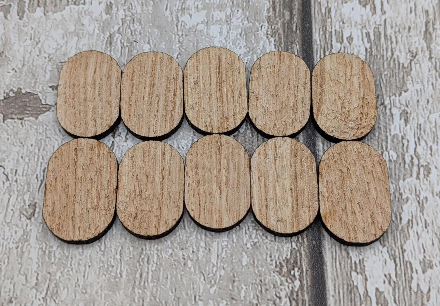 Sweet chestnut 10 planetary divination rune tiles, laser cut.