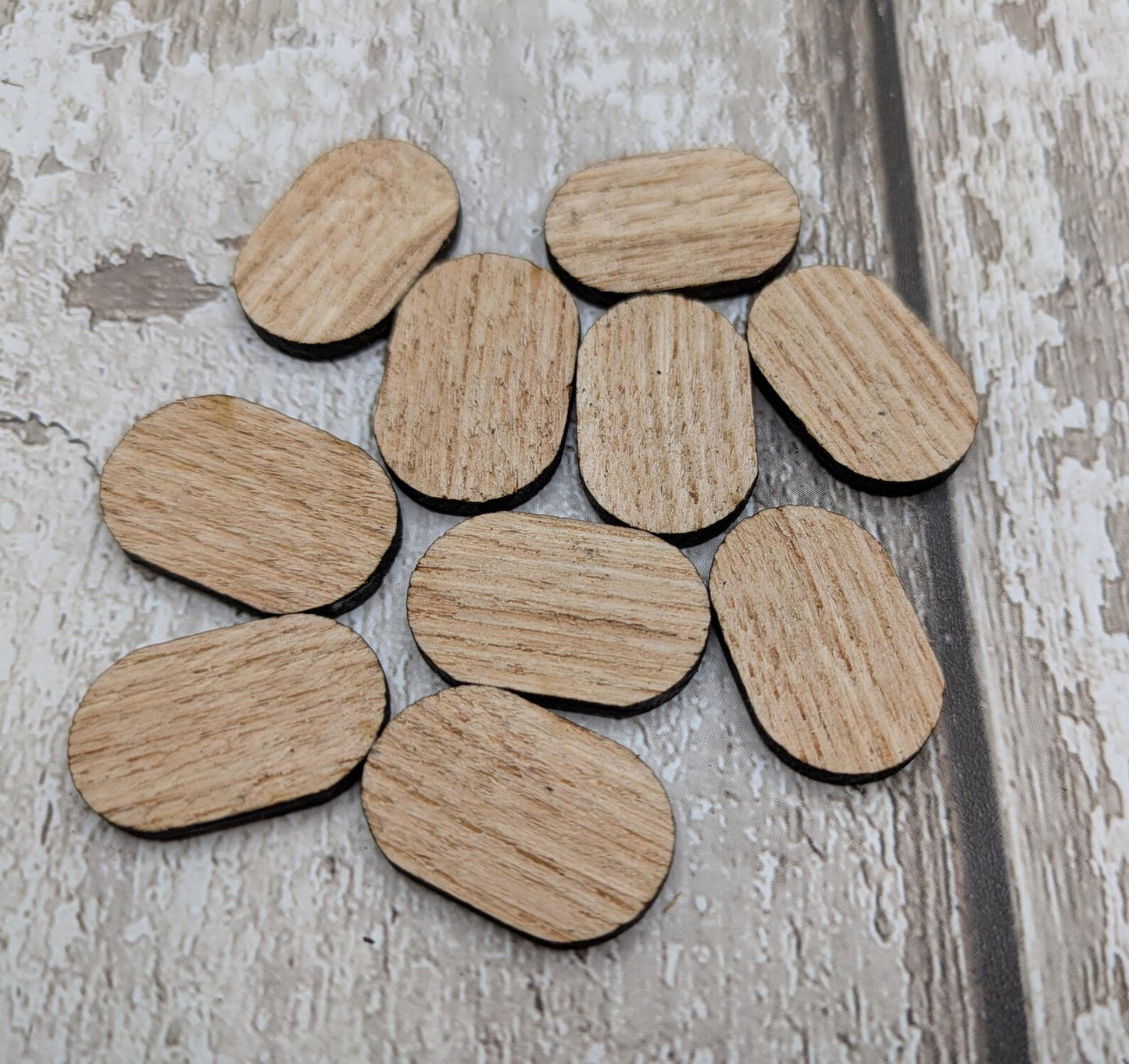 Sweet chestnut 10 planetary divination rune tiles, laser cut.