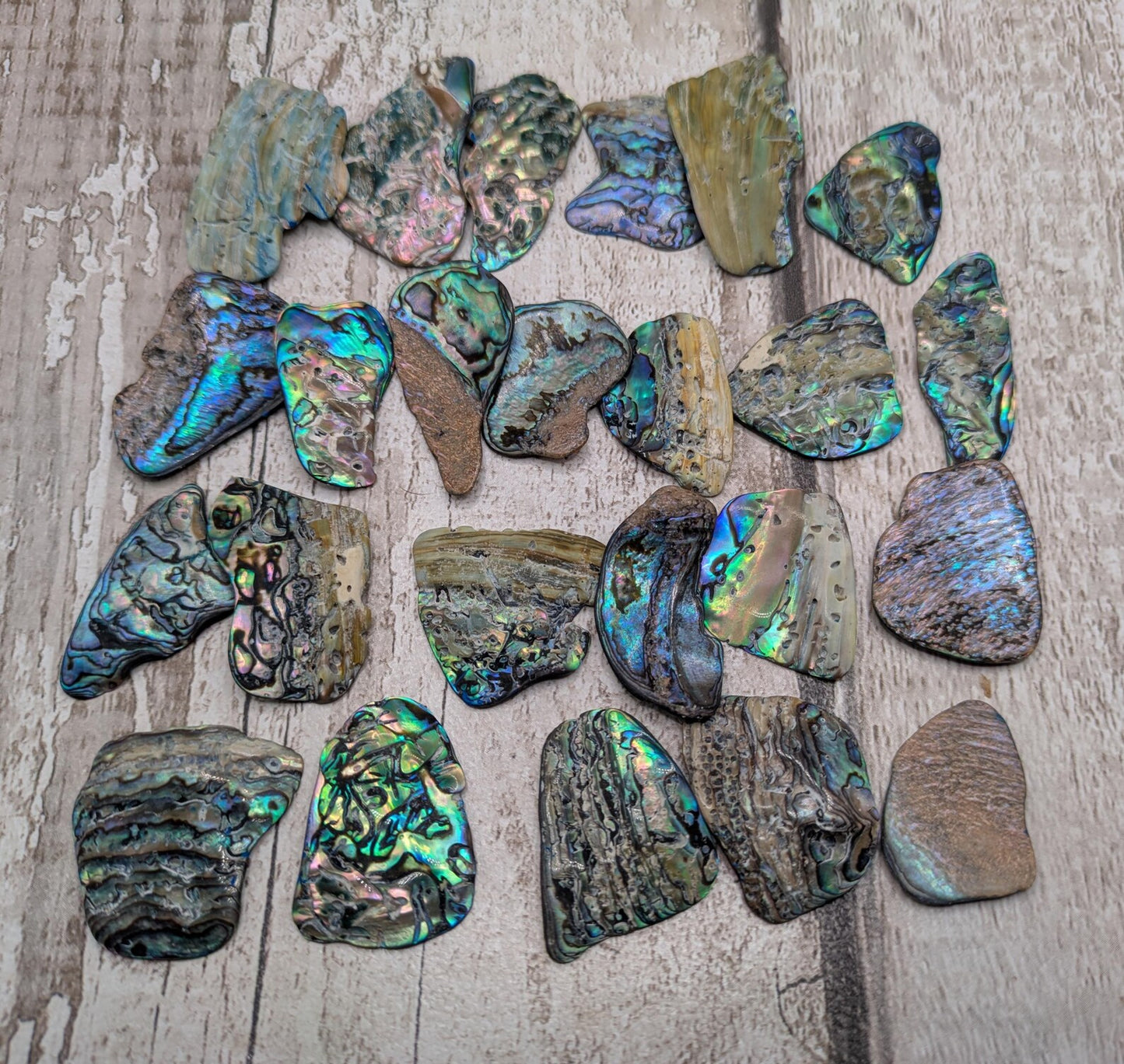 new Zealand rainbow pāua full elder furthark rune set.