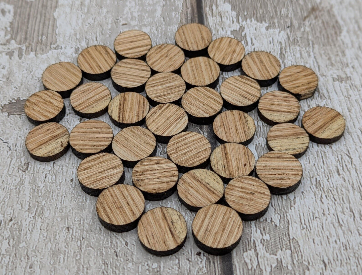 Charm board wooden oak wood charms, for divination readings.