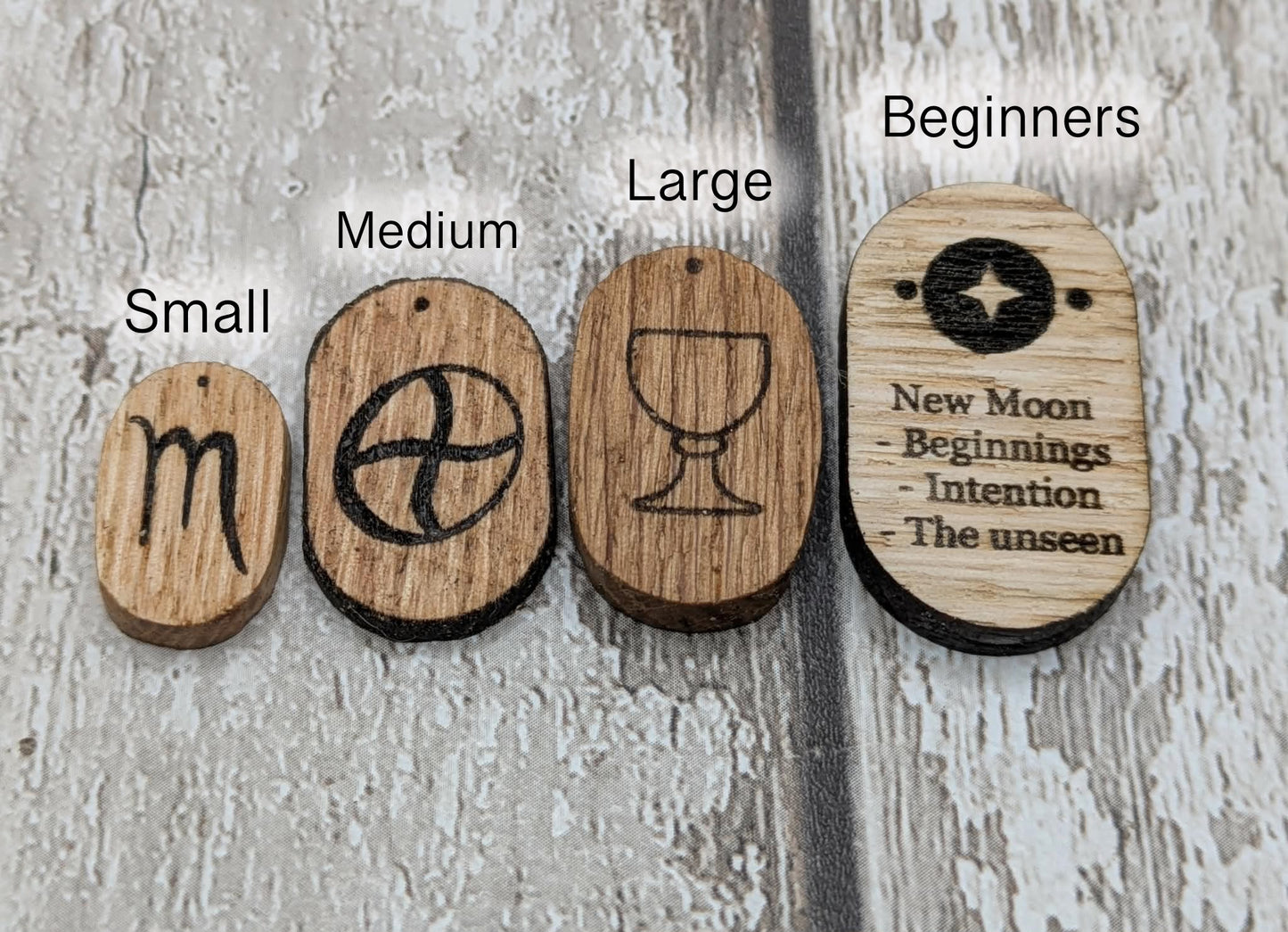 Ready to pre order wooden made to order elder futhark rune tiles.