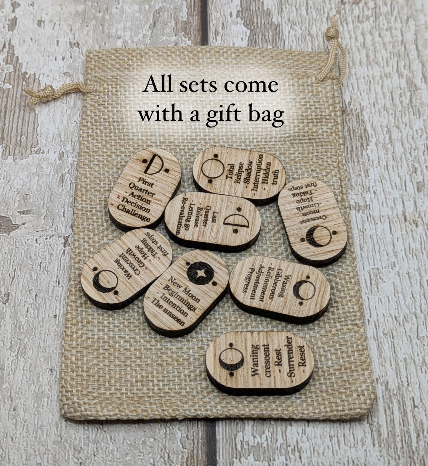 Ready to pre order wooden made to order elder futhark rune tiles.