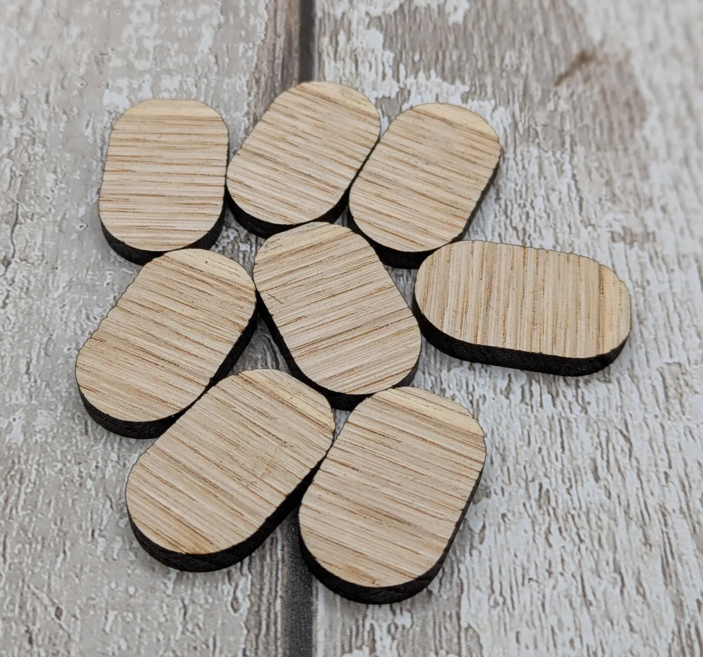 Sweet chestnut wooden Moon Glyph tiles beginner set with engraved meaning.