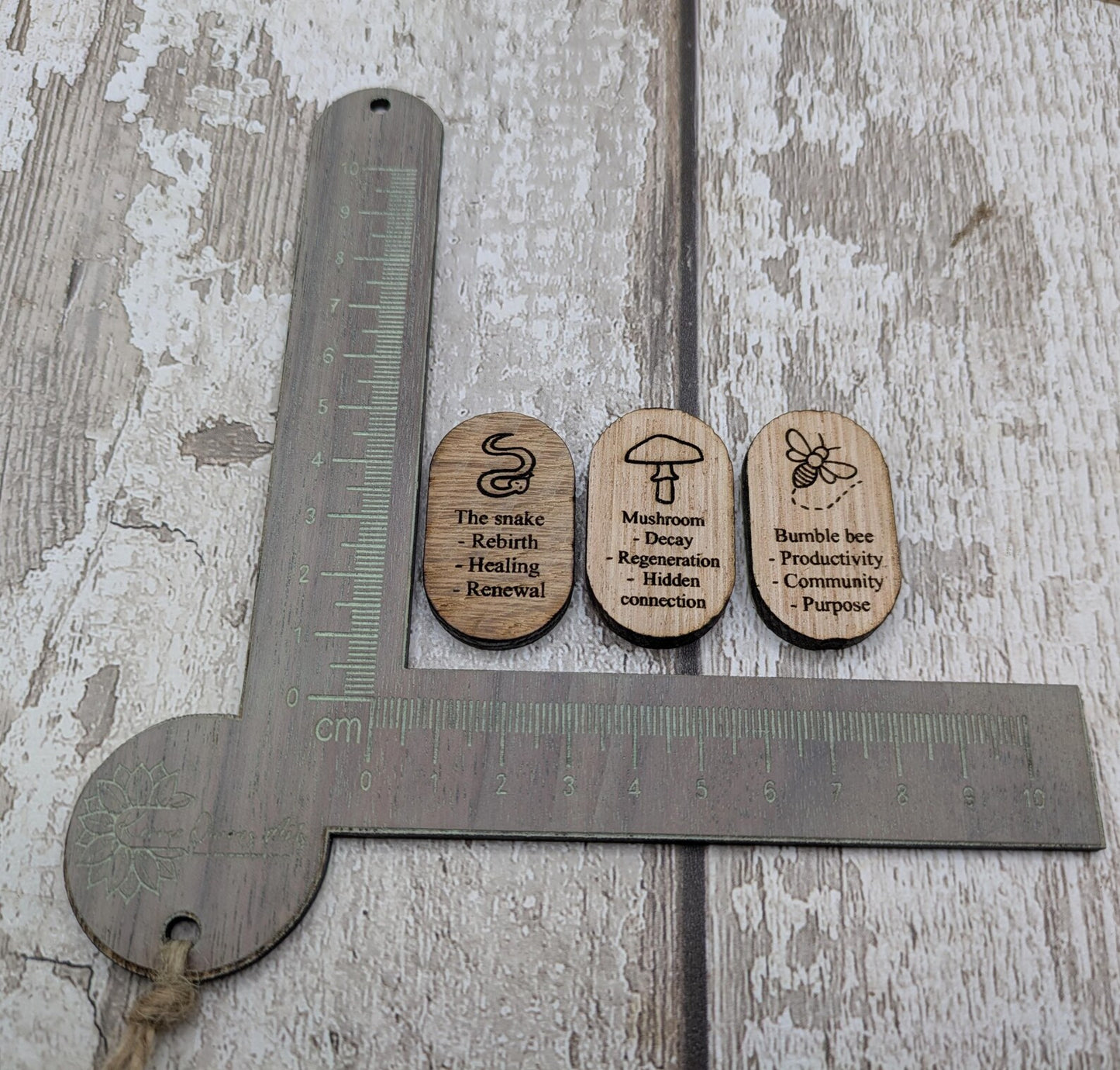 Sweet chestnut and oak wooden earthly goddess beginners tile set.
