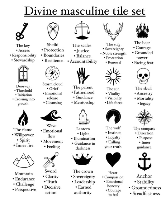 Ready for pre order divine masculine wooden oracle tile rune set.