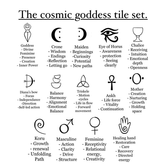 Ready to pre order, the cosmic goddess wooden oracle tile rune beginners set