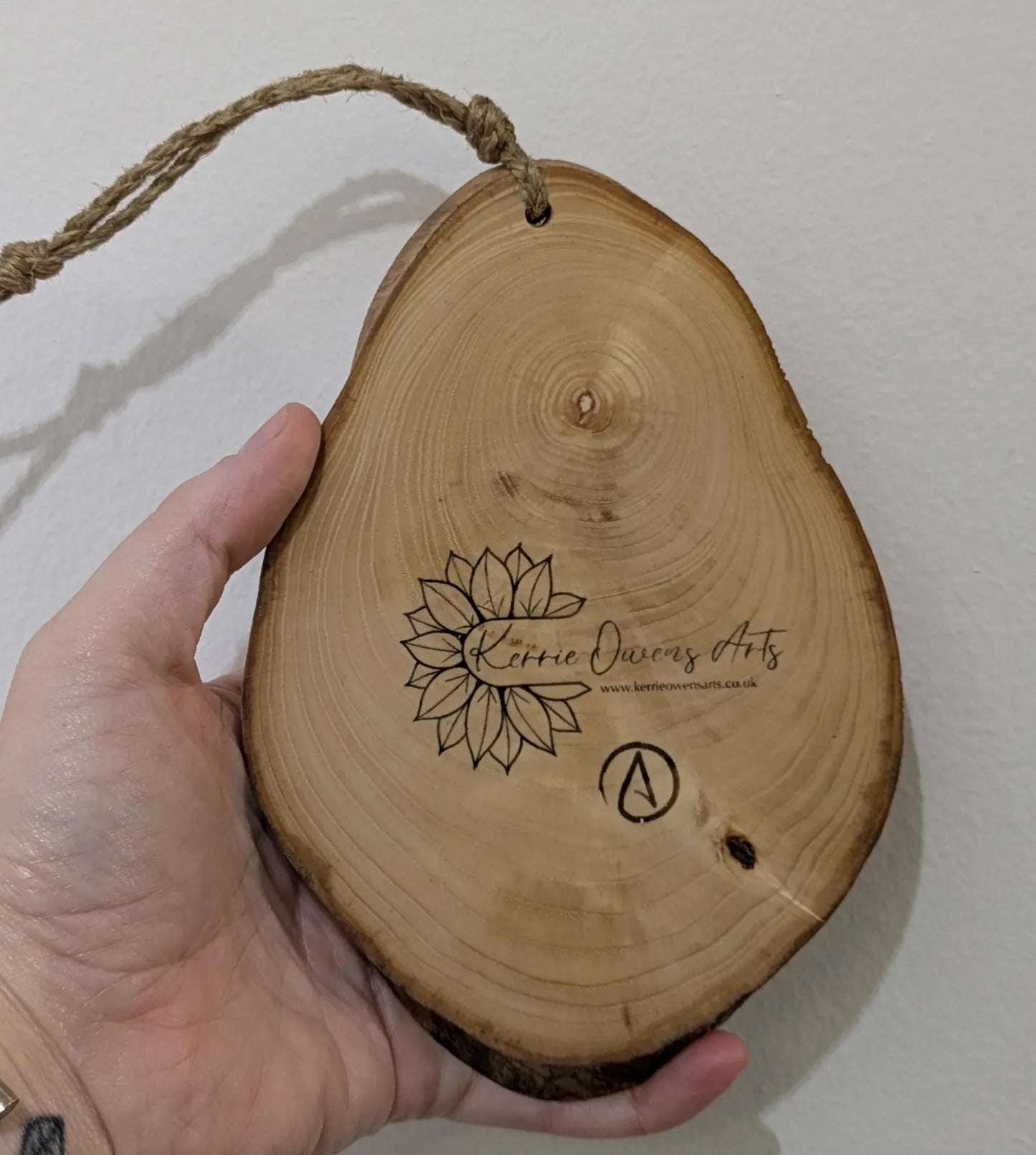Ash wood geometric laser printed pendulum dowsing board.