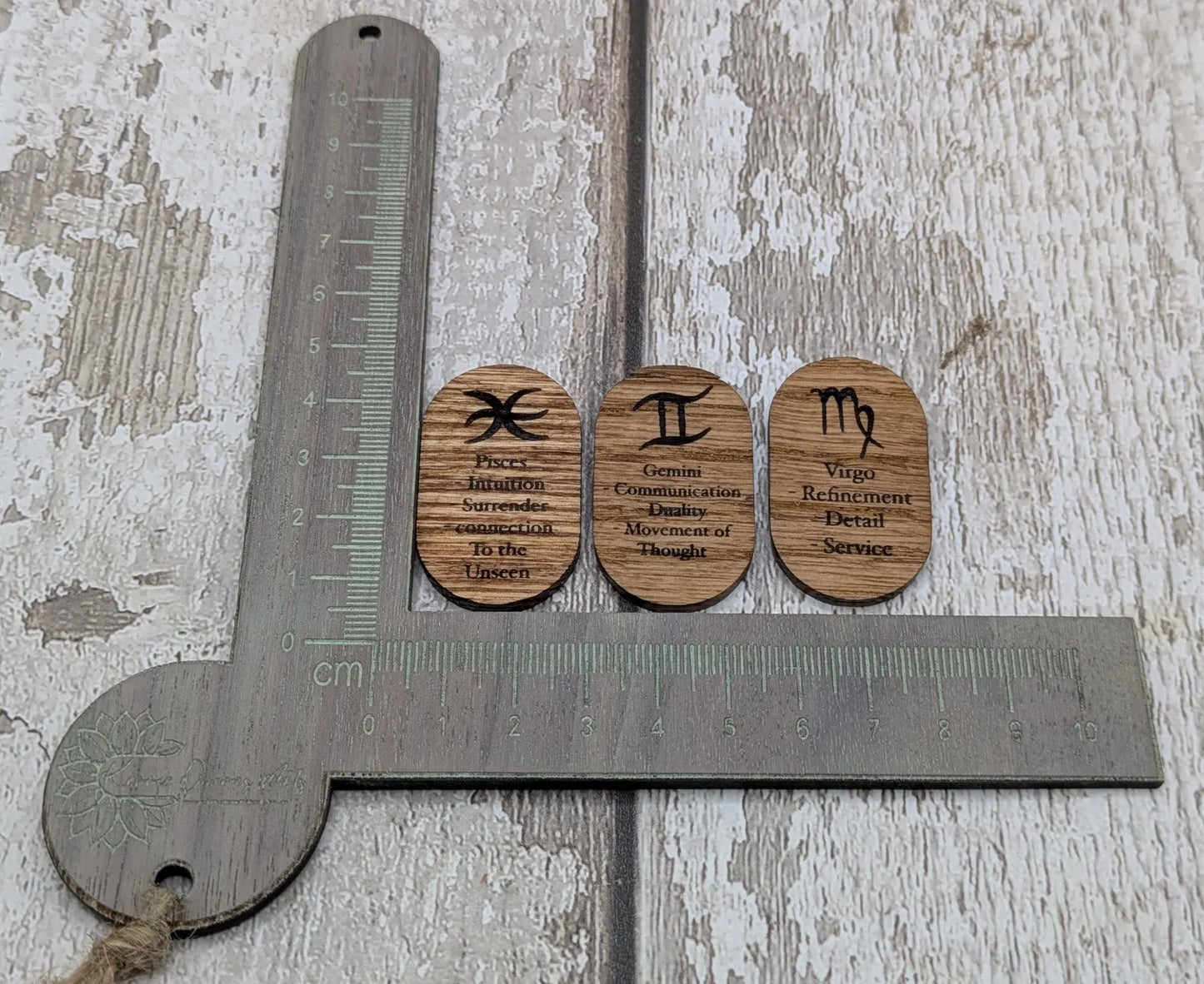 Sweet chestnut wooden zodiac wooden tile rune beginners set.
