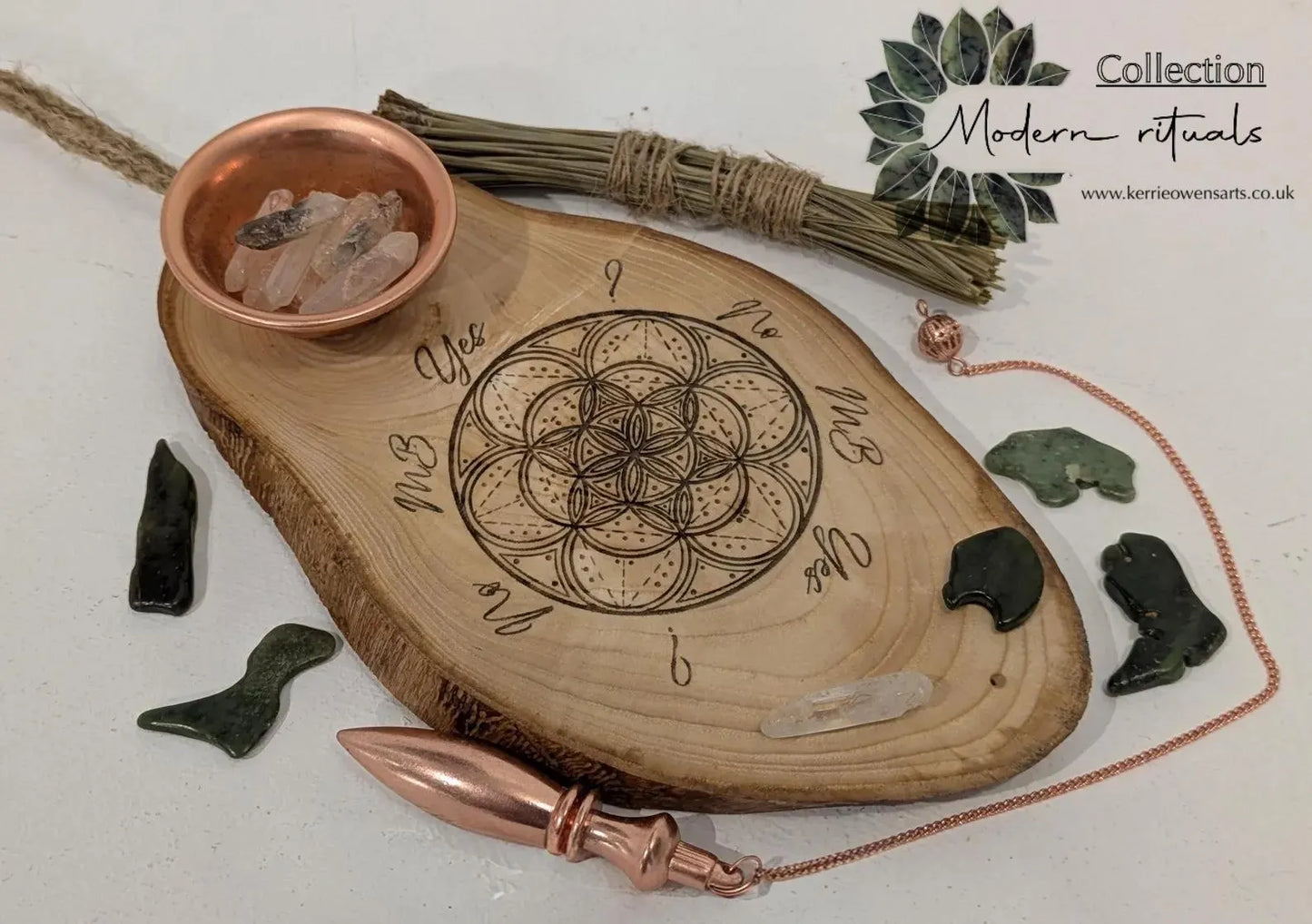 Ash Wood geometric pendulum board