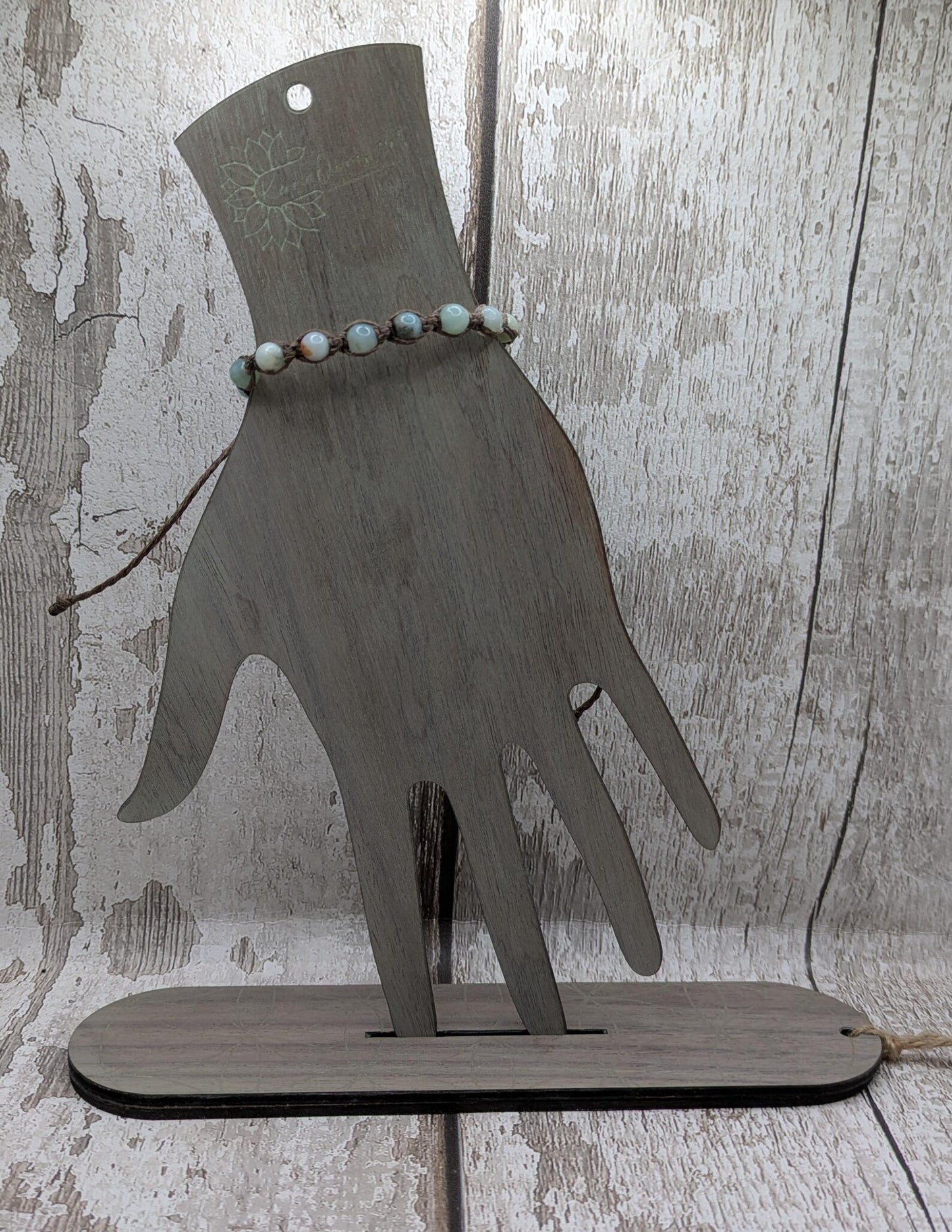 Amazonite beaded macramé bracelet.