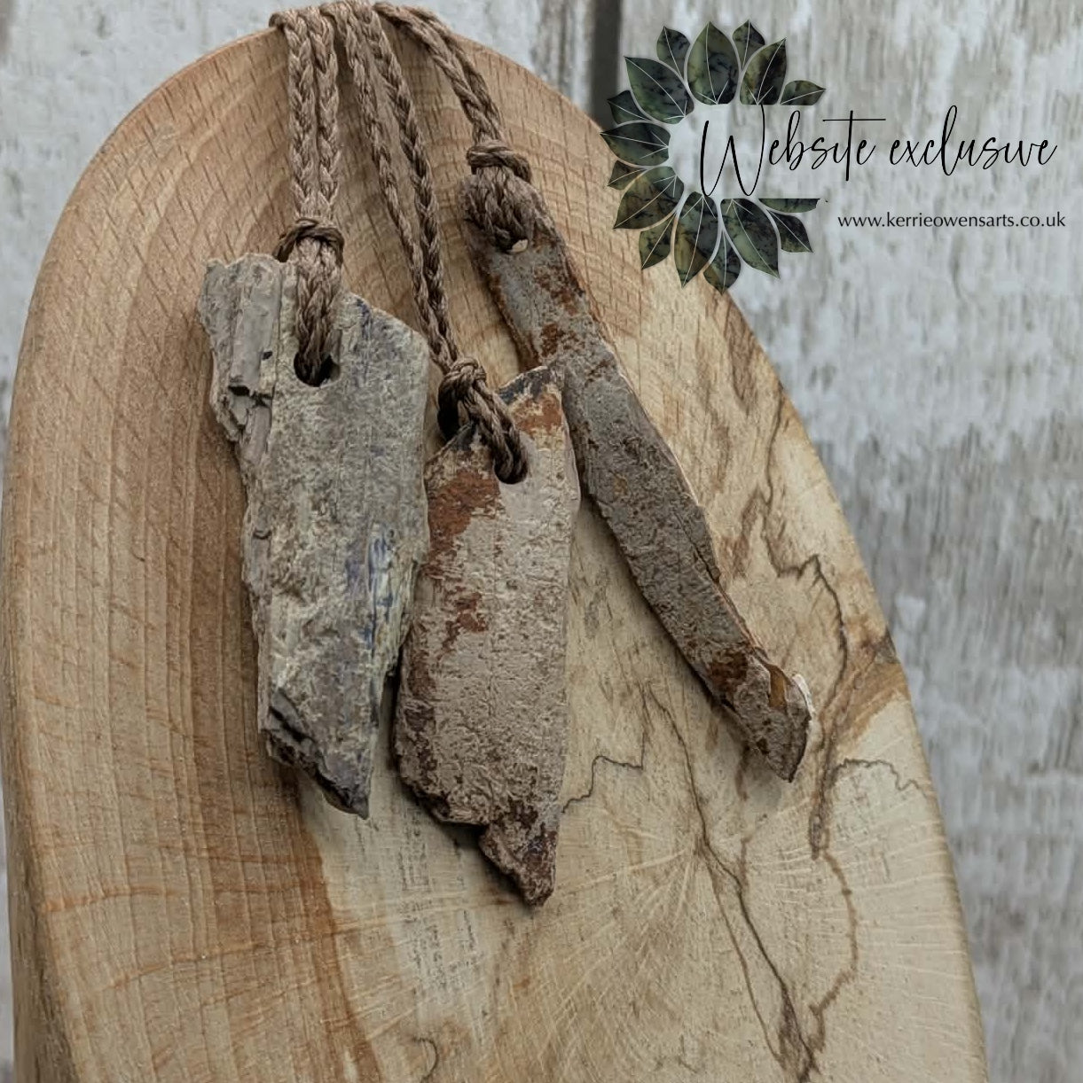 British small mammoth ivory tusk fossil pendant from Oxfordshire.