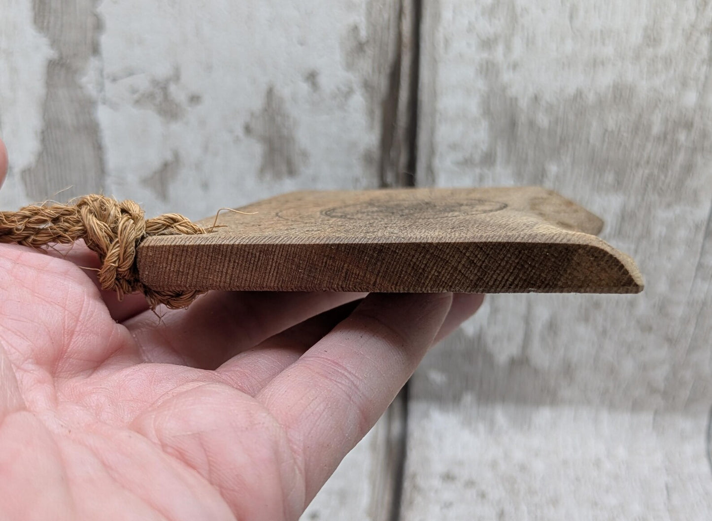 Lace wood mini pocket sized alphabet dowsing board with waney edge.
