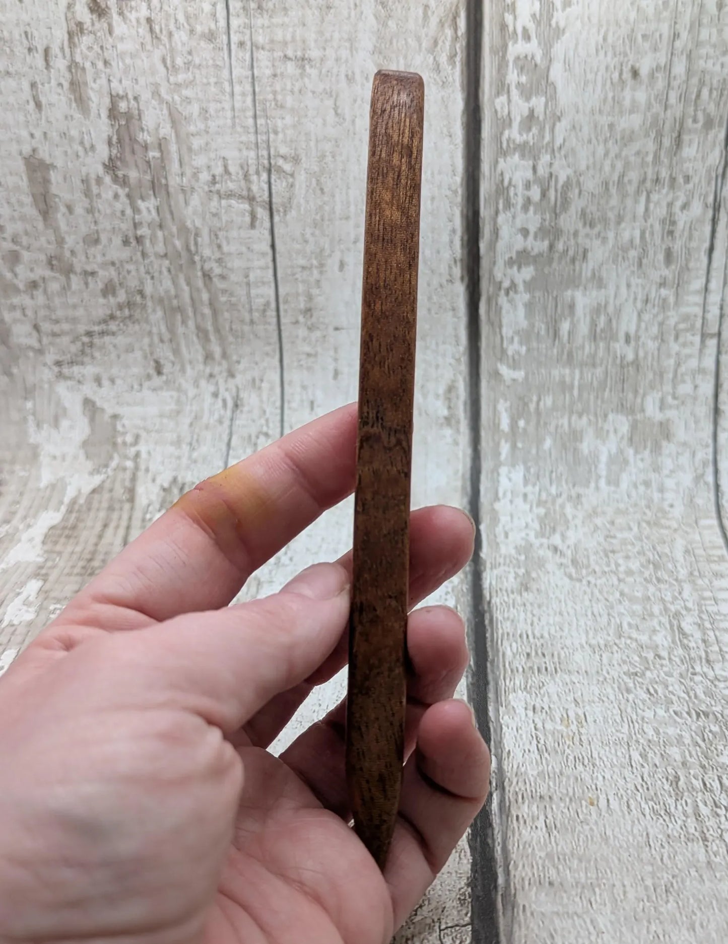 Sepele mahogany wood with blue kyanite inlay.