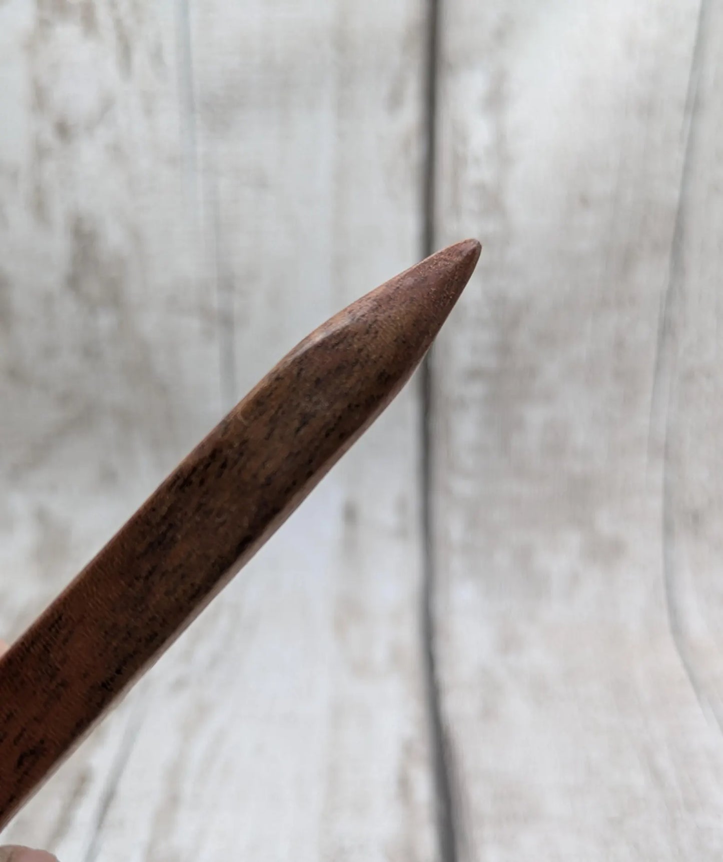 Sepele mahogany wood with blue kyanite inlay.