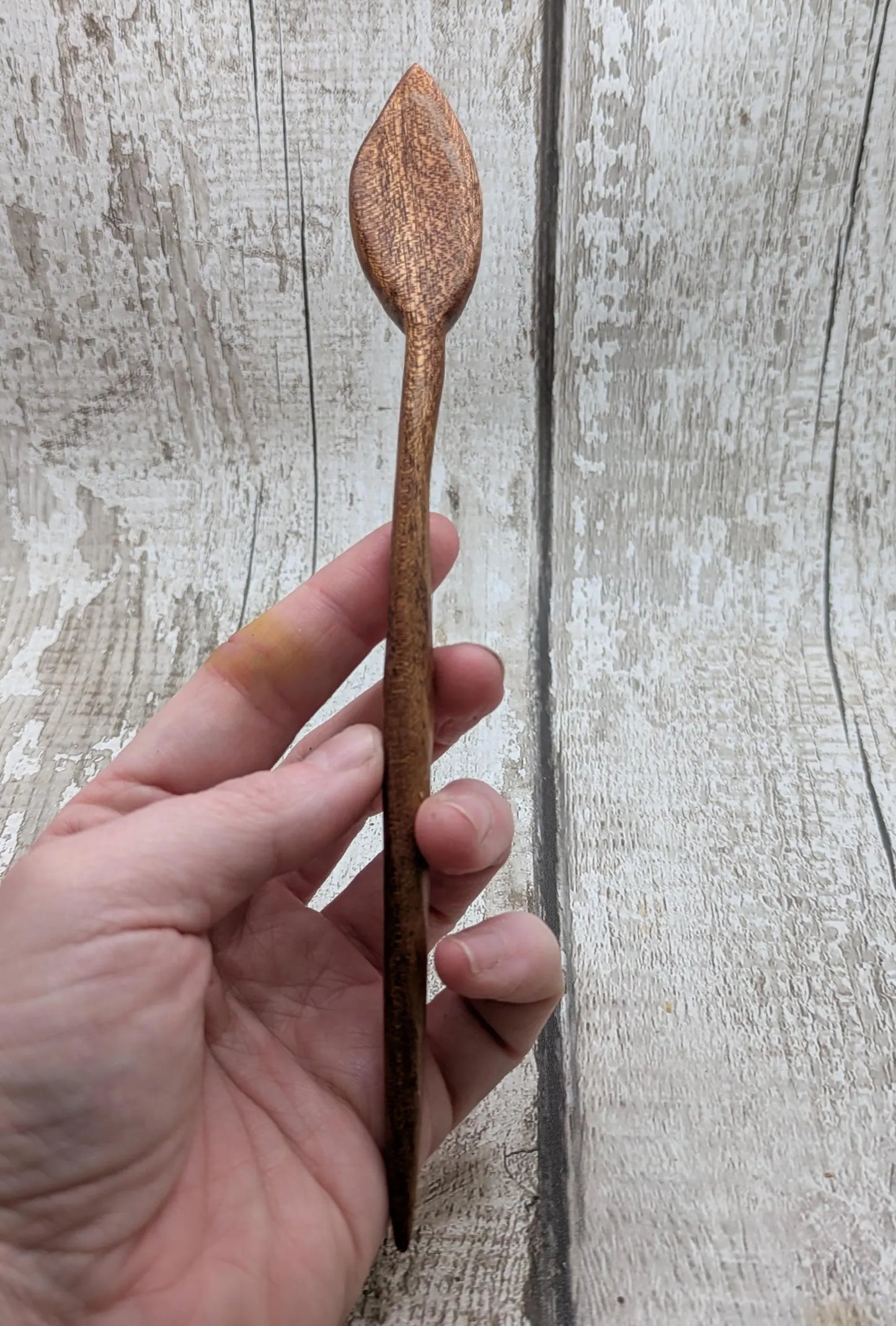 Sepele mahogany leaf hair stick.