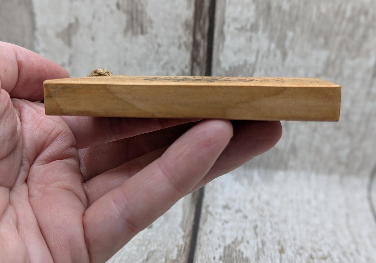 Alder wood mini pocket sized alphabet dowsing pendulum board.